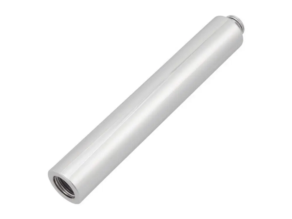 Verchromte Verlängerung für eine Brausestange, geeignet für Ideal Standard Produkte, mit einem glatten, zylindrischen Design und Innengewinde an beiden Enden.